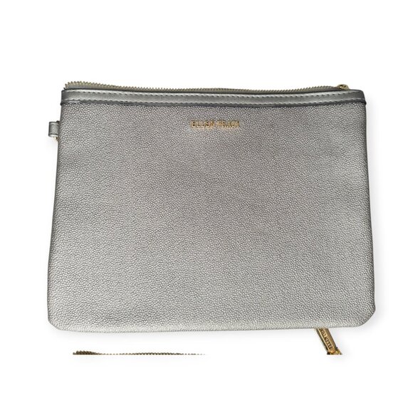 Ellen Tracy Two Piece Stingray Wristlet Set Pewter & Gold Wallet - Picture 2 of 11